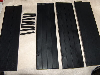 Pressman 1990 Rummikub Replacement Set of 4 Black Tile Trays Holders legs stand