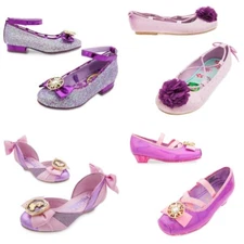 Disney Store Rapunzel Costume Sparkle Shoes Dress Up Tangled Glitter Bow Ballet