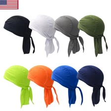 Sweat Wicking Motorcycle Wrap Biker Du Do Bandana Doo Rag Head Skull Cap Durag