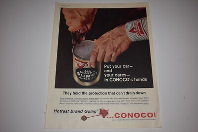 Vintage 1960 Conoco Oil Print Ad.