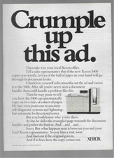 Xerox 5400 Copier Crumple Up This Ad 1978 Vintage Print Advertisement