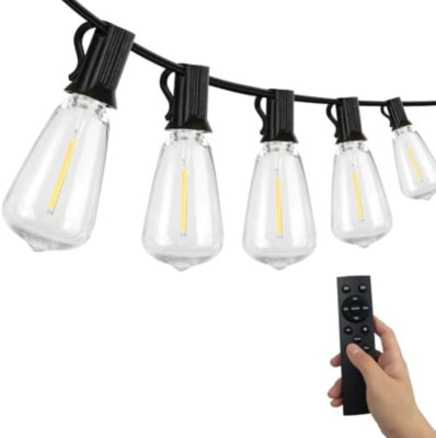 Brigros White - Catena Luminosa Esterno Con Pannello Solare, 27 Luci Da Esterno