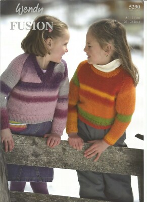 Grobstrickanleitung für Kinder Pullover in Gr. 20-28 inch Wendy 5290