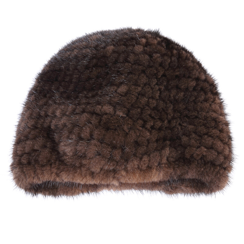 100% Real Genuine Mink Fur Knit Soft Fur Hat Men's Skullcap Hat