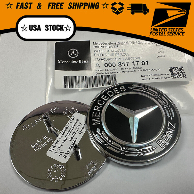 Mercedes-Benz Black Flat Hood Logo Emblem GLC GLE GLS A0008171701