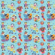 Michael Miller Paul Frank Dance Off on Aqua Cotton Fabric  BTY    36" x 43"