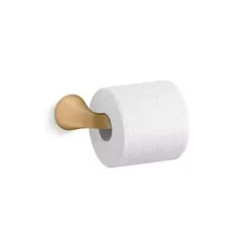 KOHLER Cursiva Wall-Mount Toilet Paper Holder in Vibrant Brushed Modern Brass