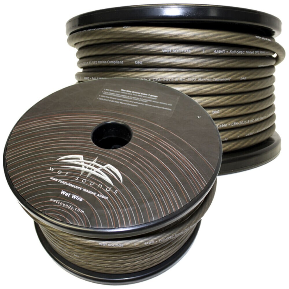 Wet Sounds WW-4 BLK-125 125 футов Катушка 100% OFC, черная матовая, калибр True-Spec 4