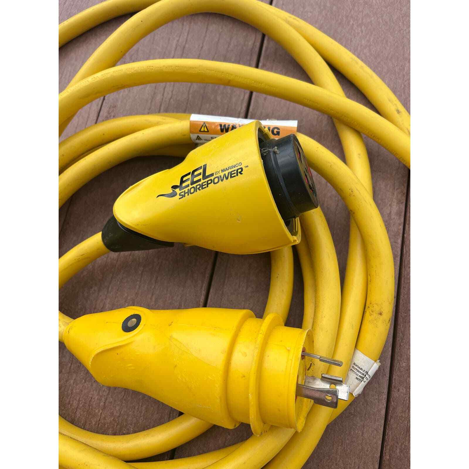 Marinco 25 Foot EEL Shore Power Cord Set 30 Amp 125V Yellow Locking