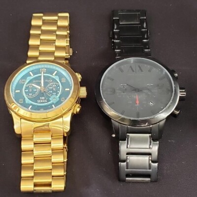 Vintage Armani & Michael Kors Pair of men's wrist watches