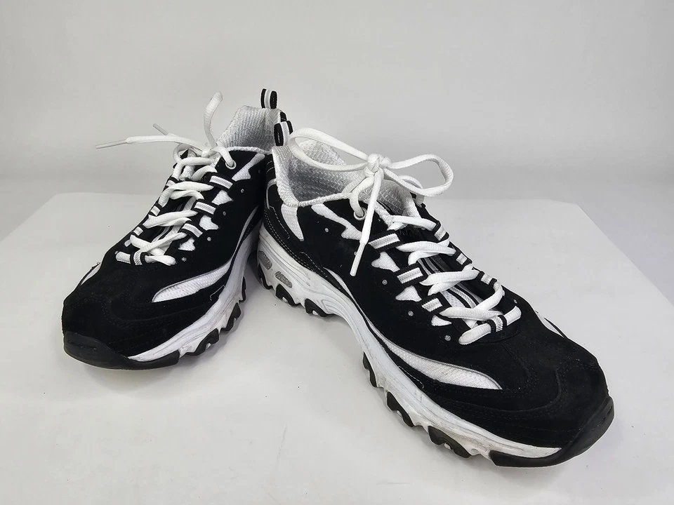 Tênis Skechers D'Lites Feminino 8 Preto Branco com Cadarço 11422 - Imagem 3 de 4