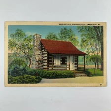 Postcard Maryland Cumberland MD Washington Headquarters 1940s Linen Unposted 