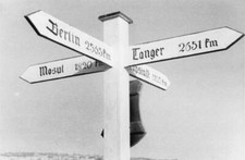 Enemy road signs rear Afrika Korps Egyptian front June 1941 WWII Photo