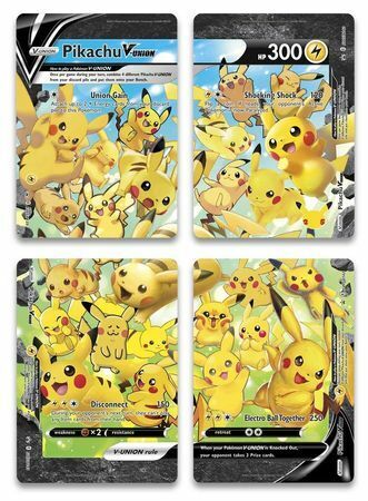 Pikachu V-Union - 4 Card Set - SWSH139 - SWSH140 - SWSH141 - SWS142 -  Pokemon Celebration Black Star Promo Set