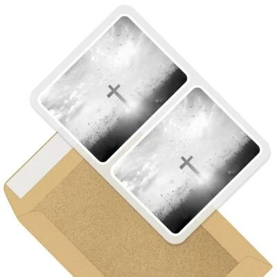 DESTINATION VINYL LTD 2 x Rectangle Stickers 10cm BW - Christian Cross Religion Jesus #37407