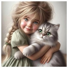 Diamond Painting Kits for Adults Cat, Diamond Art Kits for Beginners, 5D DIY -