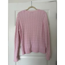 Vintage St. John's Bay Light Pink Cable Knit Sweater Women's XL
