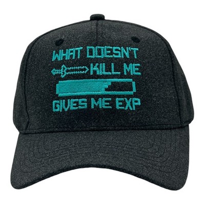 What Doesnt Kill Me Gives Me EXP Hat Funny Sarcastic Video Game Novelty Cap