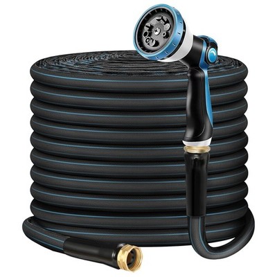 Durable 50ft PVC Garden Hose   Non-Expandable, Abrasion-Resistant & Flexible