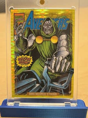 2024 UD Marvel Masterpieces 92 Platinum Dr Doom Seismic Gold Variant #77/92