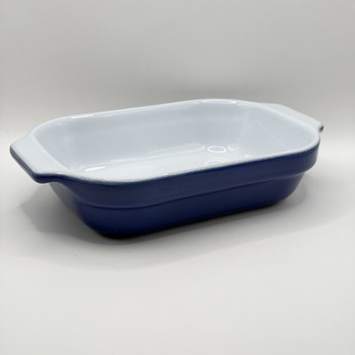 Emile Henry Small Rectangular Baking Dish Cobalt Blue