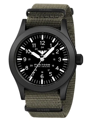 KHS Armbanduhr Platoon Stahl Solar Olivgrün/Schwarz PLABSS.NSGO - Bild 1 von 4