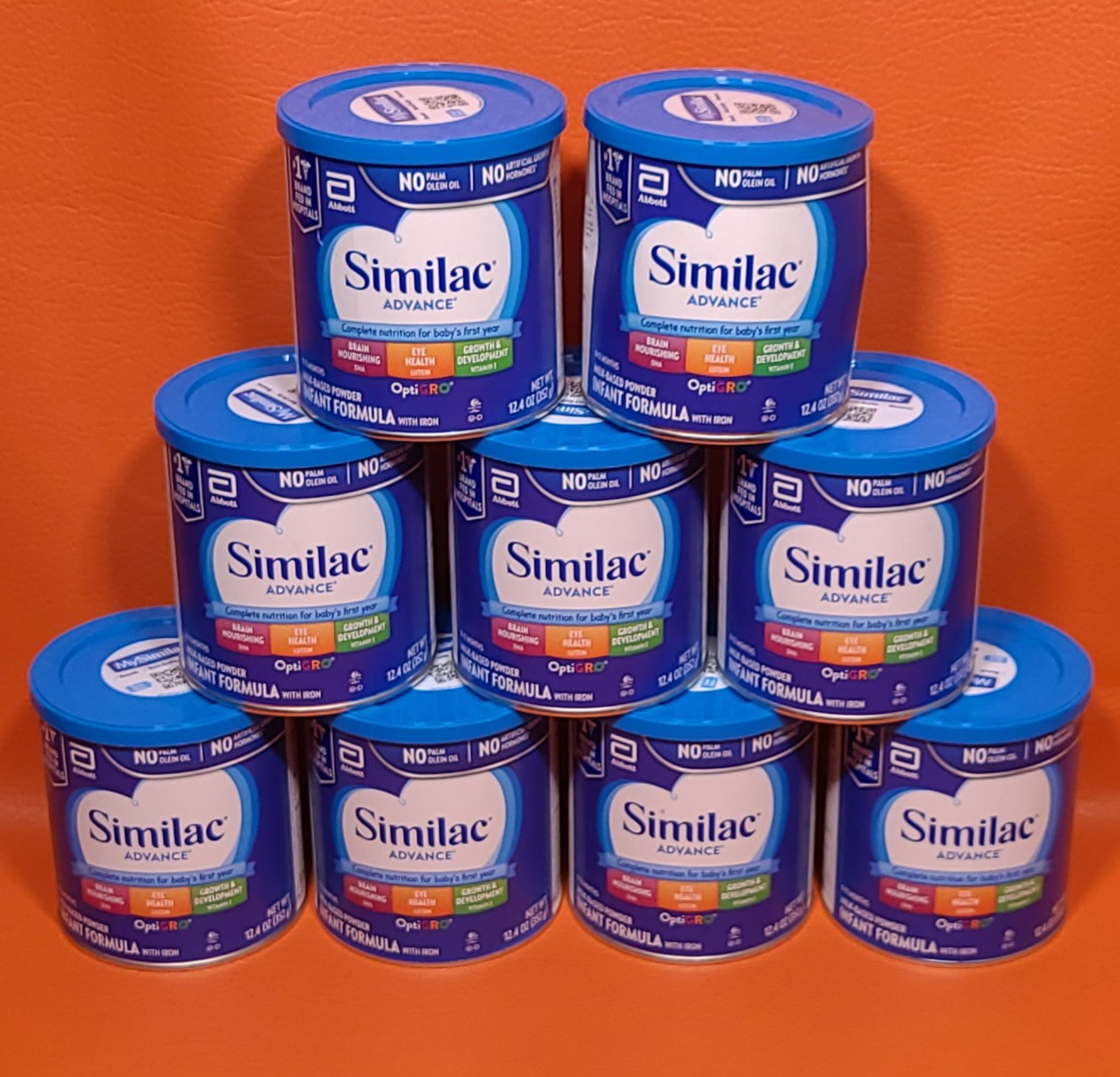 Similac Advance Infant Formula With Iron 12.4 Oz Can Lot of 9 Cans Date 11-2027