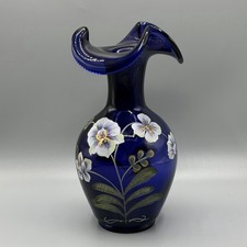 Fenton Glass 2003 Wild Orchids Connoisseur Vase 8557 VP 1009/1950 Royal Purple