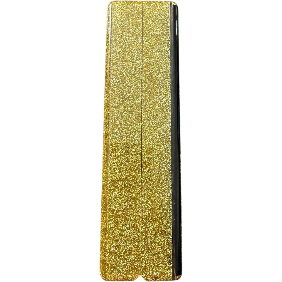 Bolsa/embreagem Edie Parker ouro/preto Chevron acrílico caixa - Imagem 4 de 4