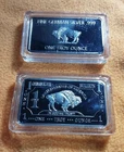 (2) 1 Oz German Silver Buffalo Bars Including Case With Low Reserve 2 Bars Total