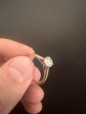 18ct White Gold Round Diamond Solitaire Engagement Ring, Size L, Pre-owned