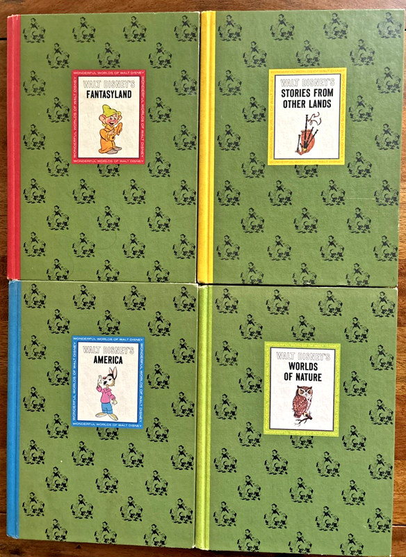 THE WONDERFUL WORLD OF WALT DISNEY  4 Book Set - Golden Press 1965