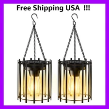 Solar Lanterns Outdoor Waterproof, 14.56" Upgraded Bright Hanging Solar Light...