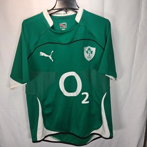 Puma IRFU Ireland Rugby Jersey Mens Medium Green Home O2 Embroidered Team Logo