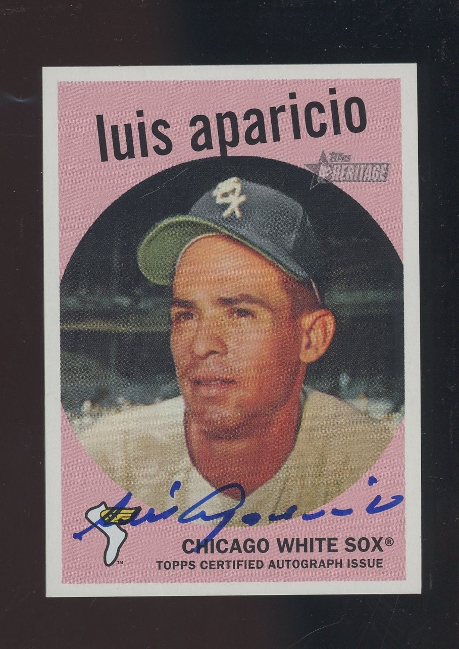 2008 Topps Heritage Real One Luis Aparicio White Sox HOF ON CARD AUTO