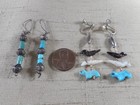 2 pairs of Native American earrings Zuni fetishes & Navajo beads & heishe — photo 1