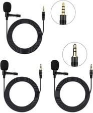 3-Pack Lavalier Clip-on Microphone Set for YouTube and Podcasting - Portable