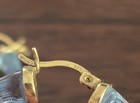 Gold & Honey Blue Lucite Bamboo Hoop Earrings Gold Over Sterling Pre-Owned — photo 2