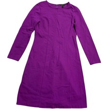 J.Crew Sheath Dress Long Sleeve Ponte Knit Stretch Office Career Sz Small Purple
