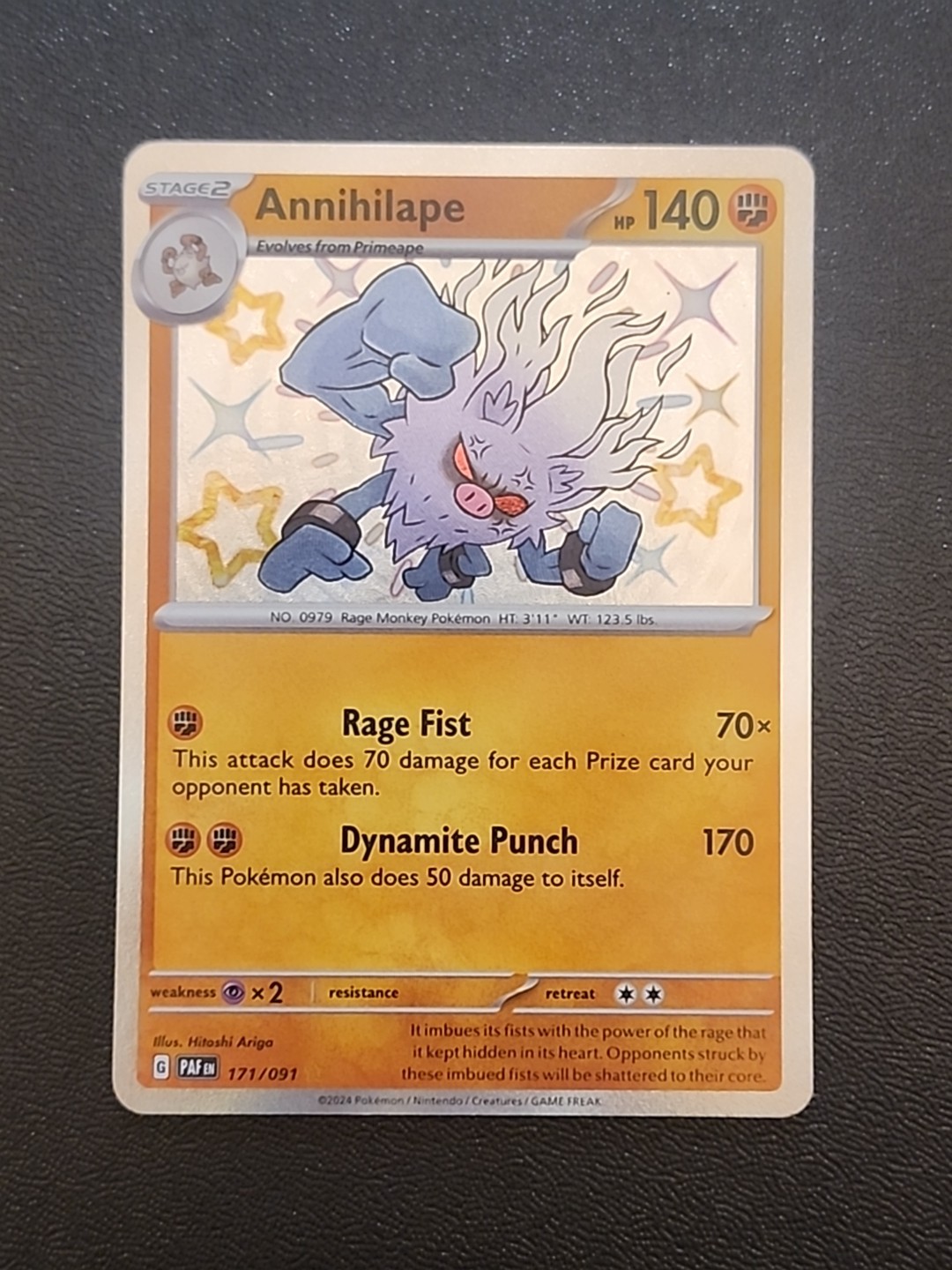 Pokemon TCG Annihilape 171/091 SV: Paldean Fates Holo NM B1