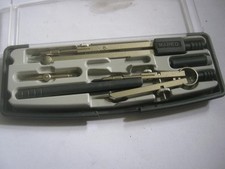 Vintage 1980s MAPED France Compass Drafting Geometry Set, 5 pcs w/ Case