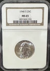 1946-S 25C Silver Washington Quarter - NGC MS65