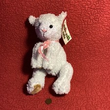 10" Play Time Toys white lamb sheep tan feet w/ tag plush stuffed