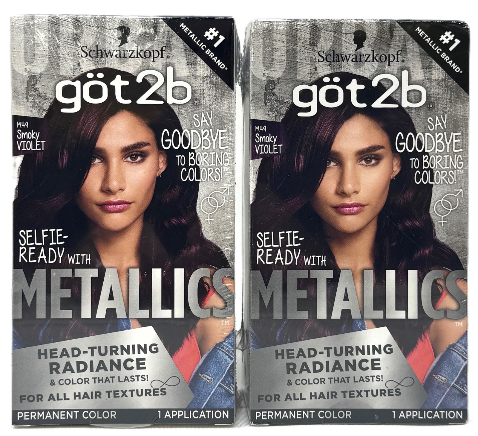 2 Packs Schwarzkopf G&ouml;t2b Metallics Permanent Hair Color, M