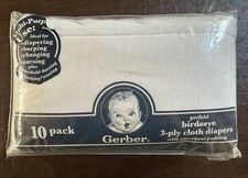 Gerber Birdseye 3-ply Cloth Diapers Pre Fold Cotton 10 Pack 20 X 14 Nos Gerber Birdseye 3-ply Cloth Diapers Pre Fold Cotton 10 Pack 20 X 14 Nos