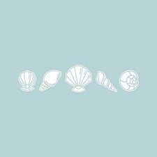 5 Pieces of Vinyl Wall Art Decal - Seashell Set - from 8" x 8" Each - Minimal