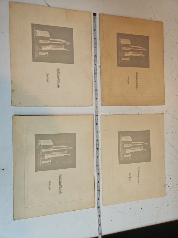  3 Pieces 1950's Souvenir Photo Waldorf-Astoria W/ 3 photos  Wealthy Folks Dine