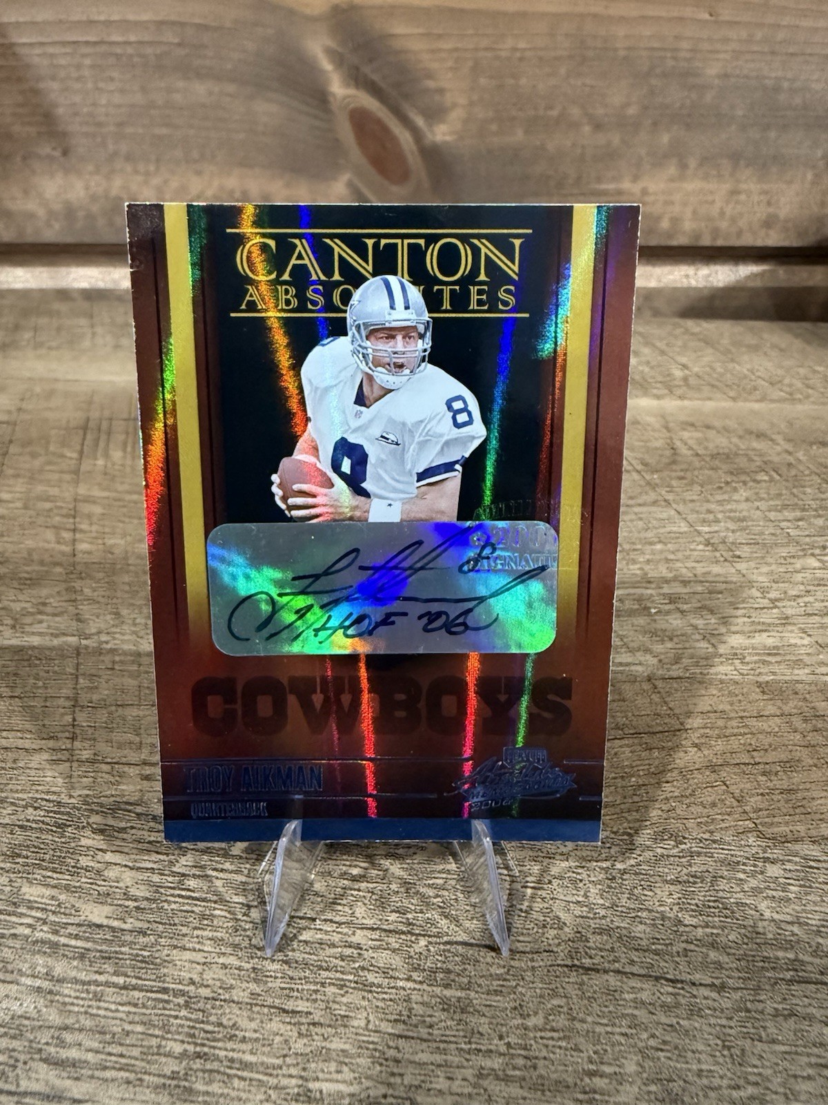 2006 Troy Aikman Auto Canton Absolute Playoff 04/10 CA-4 Rare! HOF Auto! Cowboys