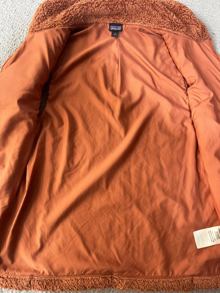 Chaleco polar Patagonia para mujer M naranja óxido retro-X usado cremallera completa Sherpa Foto 4 de 4