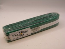 NEW FLUORY M0 Martial Arts 100 Cotton BJJ Karate Solid GREEN WHITE Color Belt